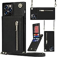 Case For iPhone 12 Mini,Crossbody Wallet Card Holder Leather PU Flip Detachable Adjustable Lanyard Strap Women Girl Kickstand Magnetic Protective Cover Case For iPhone 12 Mini 5.4