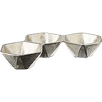 Silver Aluminum Hexagon Set Triple Bowl, 11