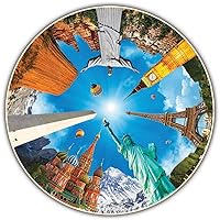 A Broader View Legendary Landmarks Round Table Puzzle - 500 Pieces, Jigsaw Puzzles For Adults & Kids, Suitable For Groups Of 2 Or More, Everyone Gets The Best Seat At The Table, Incl. 12x12” Poster