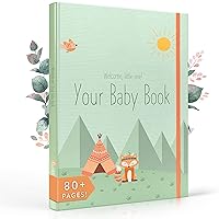 First-Year Baby Memory Book - Woodland Animals Theme - 80 Pages - Keepsake Album for Boys and Girls