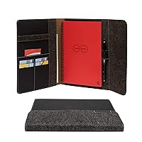 Rocketbook Smart Notebook Folio Cover - 100% Recyclable, Biodegradable Cover with Pen Holder, Magnetic Clasp & Inner Storage - Dark Matter Black, Executive Size (6