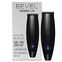 Beard Travel Trimmer Lite for Men - Black Edition Cordless Trimmer, 4 Hour Rechargeable Battery Life, Tool Free Adjustable Zero Gapped Blade, Barber Supplies, Mustache Trimmer