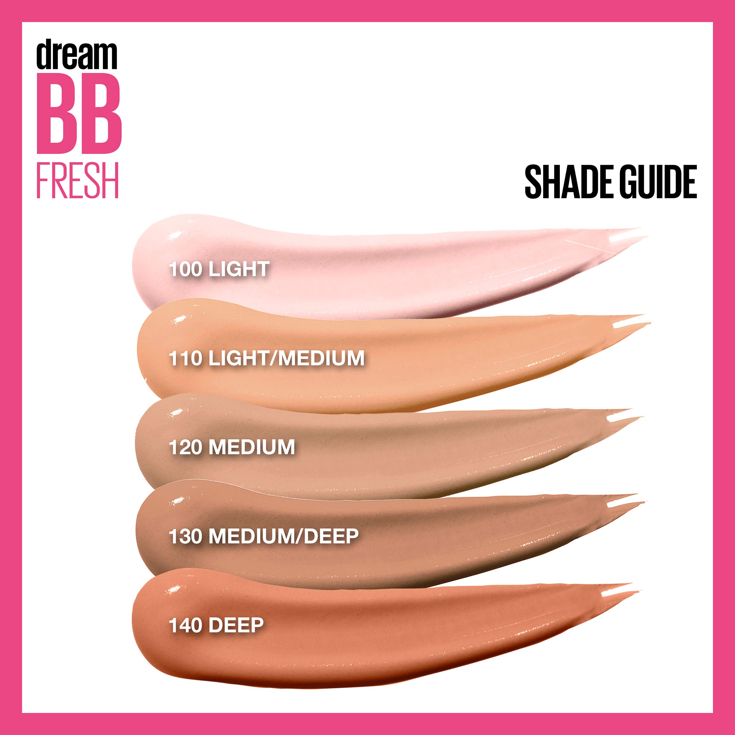 Maybelline New York Dream Fresh Skin Hydrating BB Cream, 8-in-1 Skin Perfecting Beauty Balm With Broad Spectrum Spf 30, Sheer Tint Coverage, Oil-Free, Deep, 1 Fl Oz