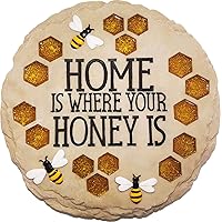 Spoontiques - Garden Décor - Home is Where Your Honey is Stepping Stone - Decorative Stone for Garden