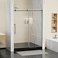 Findepot Frameless Sliding Shower Door 56-60 in W x 75 in H, Frameless Shower Door with 5/16