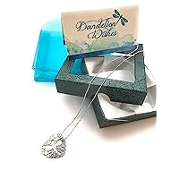 Dandelion Wishes For Joy Mini Greeting Card and SS Heart Keepsake - Birthday, Goodbye - Teenage Women (Cutout Dragonfly)