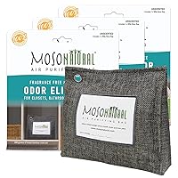 Moso Natural Air Purifying Bag 300g (10.58oz) 3 Pack. A Scent Free Odor Eliminator for Closets, Bathrooms, Laundry Rooms, Pet Areas. Premium Moso Bamboo Charcoal Odor Absorber. Two Year Lifespan!
