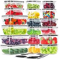 36-Pieces Airtight Food Storage Containers Set, 18 Containers & 18 Snap Lids, Plastic Meal Prep Container for Kitchen and Pantry Organization, BPA Free, Includes Labels & Marker