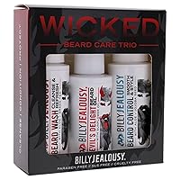 Billy Jealousy Wicked Beard Trio Kit with Beard Wash, Leave-In Beard Control and Devil’s Delight Beard Oil to Cleanse, Nourish, Soften & Strengthen your Facial Hair