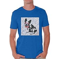 Awkward Styles Men's French Bulldog in a Bow Tie Vintage Graphic T Shirt Tops True Gentleman Puppy