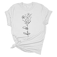Faith Floral Bouquet Unisex Ladies Design Christian T-Shirt Graphic Tee-White-Large