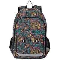 ALAZA Abstract Rainbow Color Geometric Backpack Bookbag Laptop Notebook Bag Casual Travel Daypack for Women Men Fits15.6 Laptop