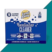 Lemi Shine Appliance Cleaner & Deodorizer | Powered by Citric Acid | 100% Guaranteed To Clean | Works As A Dishwasher Cleaner, Washing Machine Cleaner, & Garbage Disposal Cleaner, 9 Pouches