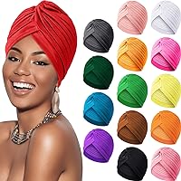 15 Pieces Stretchy Turban Cap Chemo Head Wraps Twisted India's Hat Turbans for Women