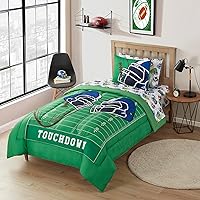 Kids Bedding Set Bed in a Bag for Boys and Girls Toddlers Printed Sheet Set and Comforter, Twin, Football