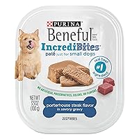 Beneful IncrediBites Pate Wet Dog Food for Small Dogs Porterhouse Steak Flavor in a Savory Gravy - (Pack of 12) 3.5 oz. Cans
