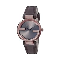 Gucci Swiss Quartz Stainless Steel and Leather Dress Brown Women's Watch(Model: YA133504)