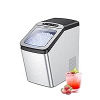 Nugget Ice Maker Countertop, Paris Rhône Pebble Ice Maker Machine, Thick Insulation, 30Lbs per Day, Self-Cleaning, Quiet Operation, Pellet Ice Maker, Sonic Ice Maker for Home/Office/Bar/RV/Party