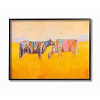 Stupell Home Décor Abstract Color Grazing Cows Framed Giclee Texturized Art, 11 x 1.5 x 14, Proudly Made in USA