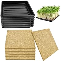 6Set Microgreens Growing Mat with Tray, Microgreen Growing Kit 10″×10″ Wheatgrass Seed Sprouting Starter Mat Hemp Fiber Grow Tray Hydroponic Jute Pads Indoor Organic Production for Germination Sprouts