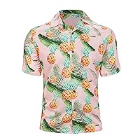 American Trends Hawaiian Shirt for Men Casual Button Down Beach Shirts Mens Short Sleeve Tropical Shirts