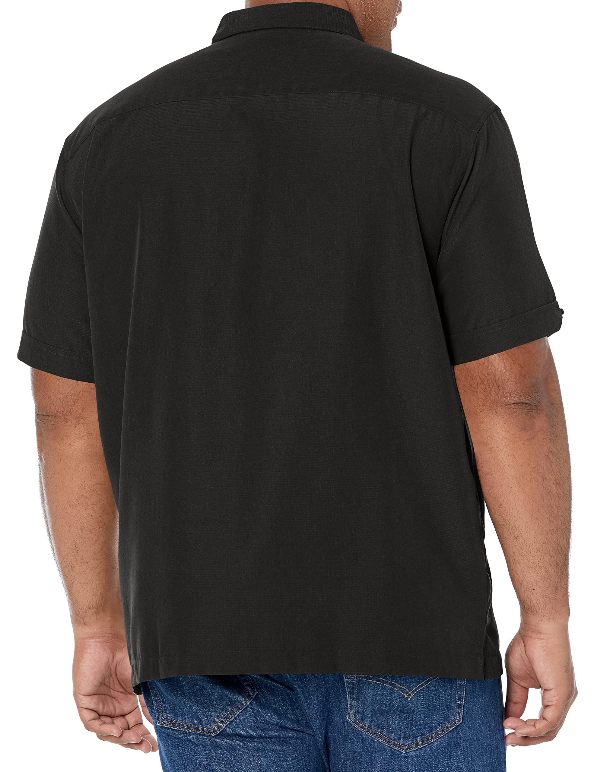 Cubavera Men's Striped Panel Dobby Short Sleeve Button-Down Shirt (Size Small - 5X Big & Tall)