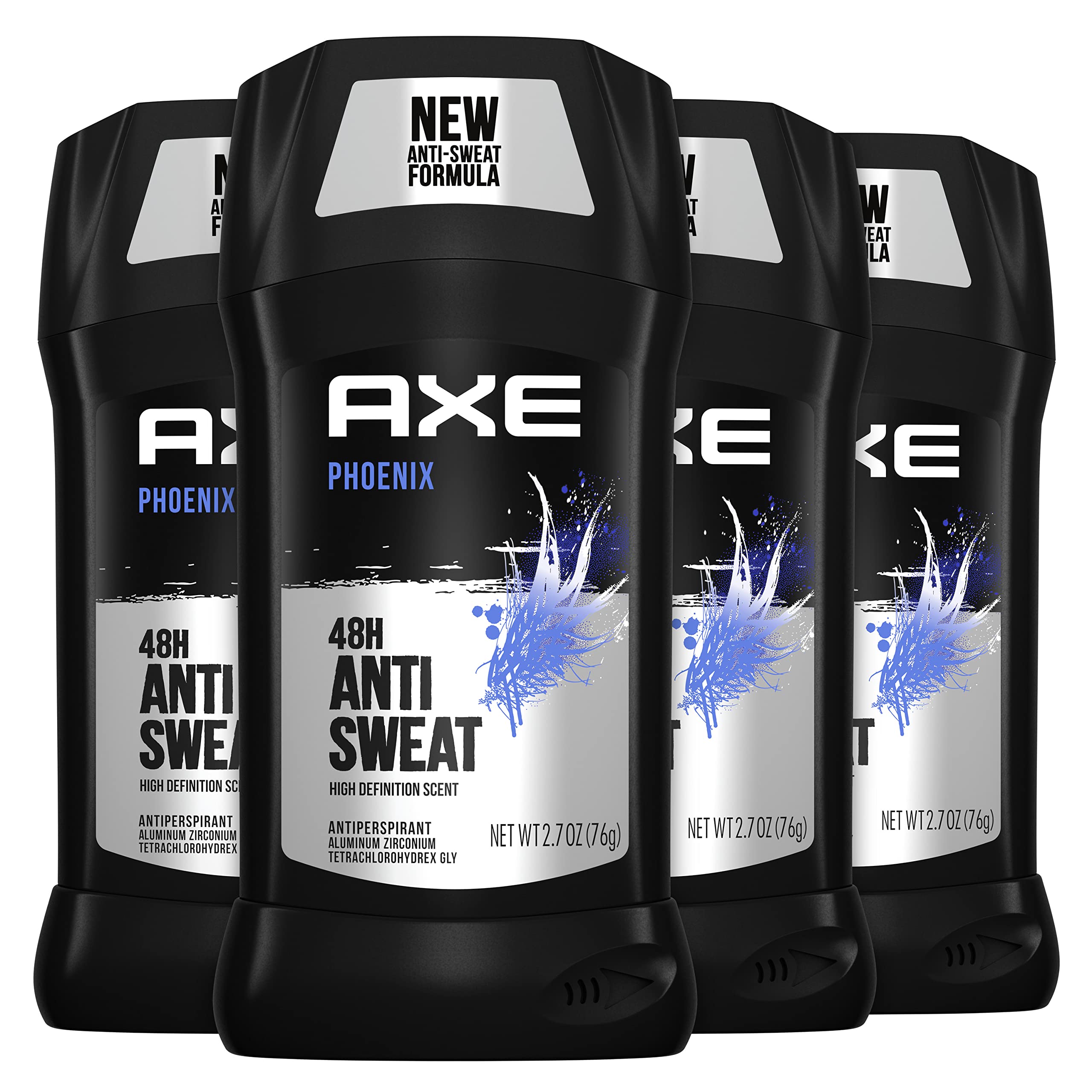 AXE Antiperspirant Deodorant for Men Phoenix 4PK 48H Sweat & Odor Protection for Long Lasting Freshness, Crushed Mint & Rosemary Men's Deodorant 2.7 Ounce (Pack of 4)