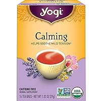 Yogi Tea Calming Tea - 16 Tea Bags per Pack (4 Packs) - Organic Chamomile Tea - Supports a Sense of Calm - Includes Lemongrass, Skullcap Leaf, Lavender Flower, Rose Hip & Licorice Root
