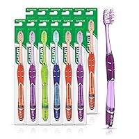 GUM Technique Deep Clean Toothbrush - Compact Soft - Soft Toothbrushes for Adults with Sensitive Gums - Extra Fine Bristles, 1ct (12pk)