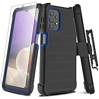 for Galaxy A32 5G Case with Soft TPU Screen Protector, [Holster Series] Full Body Heavy Duty Armor Protective Phone Cover with Kickstand Belt Clip Case for Samsung Galaxy A32 5G 6.5