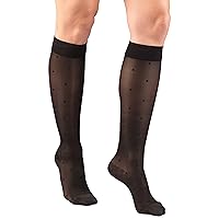 Truform Sheer Compression Stockings, 15-20 mmHg, Women's Knee High Length, Pattern Knit, Nude, Large