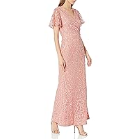 JS Collections Women's Winter Faux Wrap Mermaid Gown, Pink