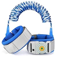 Accmor Anti Lost Wrist Link with Induction Lock, Upgraded Toddler Leash, Reflective Kids Wrist Leash for Baby, Child Walking Wristband Leashes with Magnetic Unlock Design for Boys, Dark Blue (6.5ft)