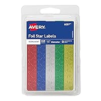 Avery Foil Star Labels, 1/2