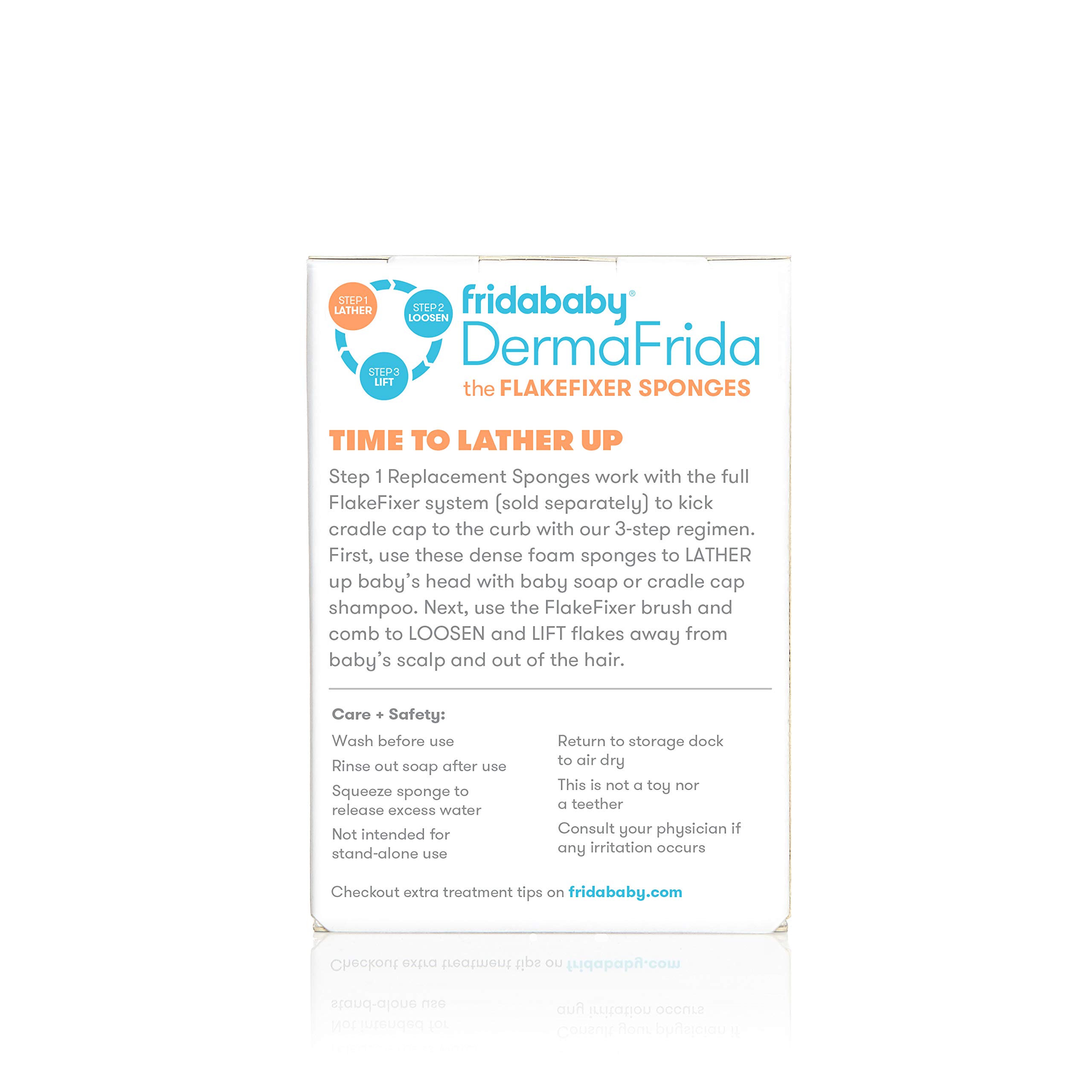 Frida Baby Replacement Sponges for The 3-Step Cradle Cap System by Dermafrida The Flakefixer 2 Pack of Soft Sponges Work with The Flakefixer System(Sold Separately)