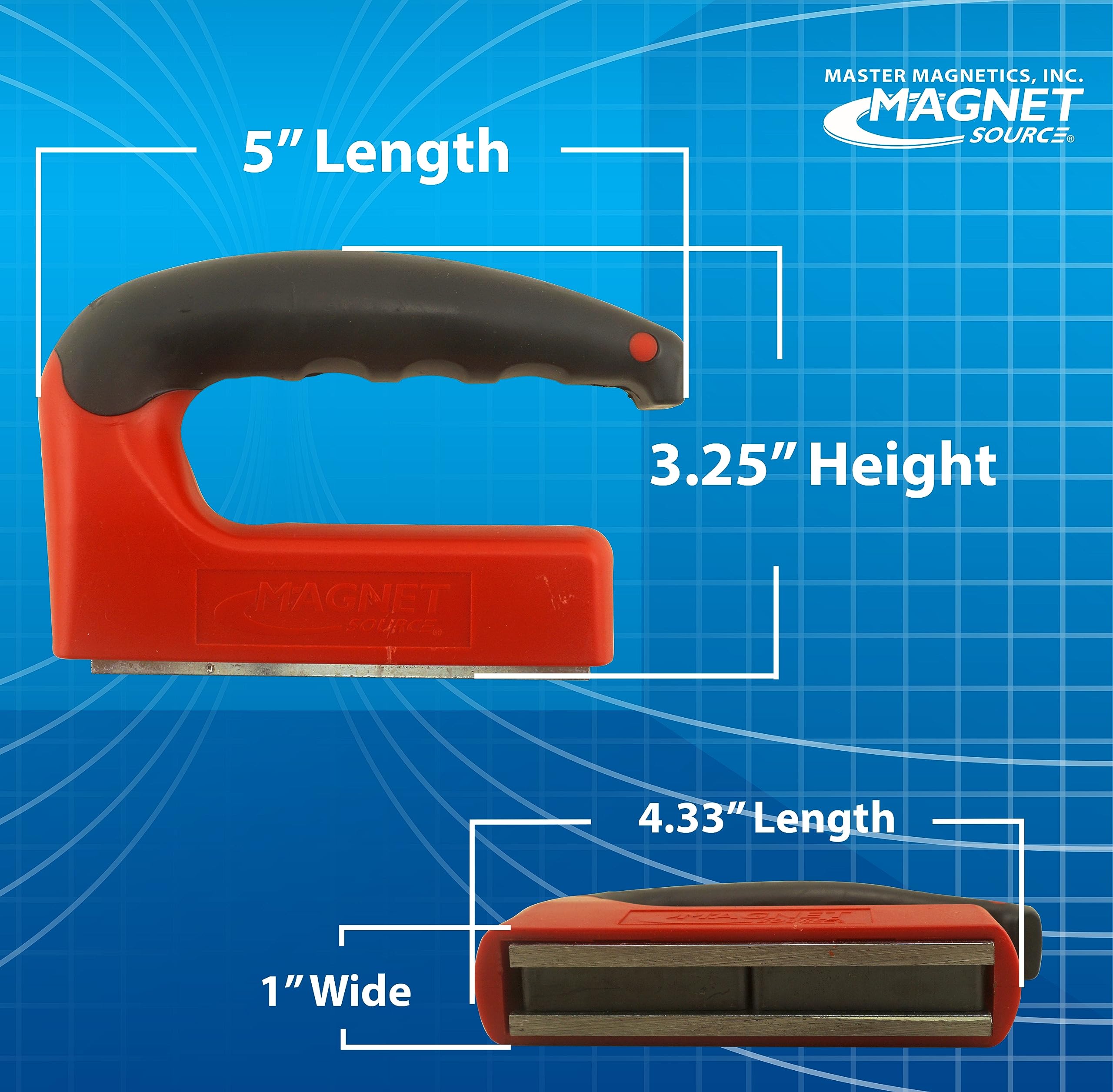 Master Magnetics Strong Magnet | Powerful Magnet with Ergonomic Handle | 100 lb Pull Force | 07501 , Red