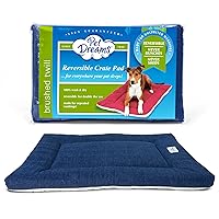 Pet Dreams Dog Crate Bed - Non Toxic Dog Bed, The Original Dog Crate Pad/Kennel Mat, Soft Dog Kennel Bed, Reversible Crate Mats for Dog Cages, Dog Crate Pads Washable (Denim, Large 36 Inch Crate Pad)