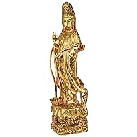 Design Toscano The Golden Guan-Yin Chinese Goddess of Mercy Statue, 23 Inches