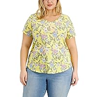 Style & Co. Plus Size Printed Burnout V Neck Top