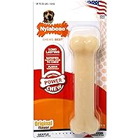 Nylabone Power Chew Flavored Durable Chew Toy for Dogs - Dog Toys for Aggressive Chewers - Indestructible Dog Bones for Medium Dogs - Original Flavor Medium/Wolf