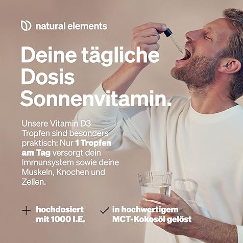 Vitamin D3 - Laboratory-tested 1000 IU Per Drop, Value for Money Winner 2018* â 50 ml (1750 Drops) â In MCT Oil Made from Coconut â High Dose, Liquid and Made in Germany