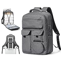 Grey Travel Backpack Carry On Flight Approved College Backpack For Women With Laptop Compartment Personal Item Backpack Aesthetic Laptop Backpack For Men 15.6 Inch
