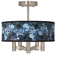 Blue Seas Ava 5-Light Nickel Ceiling Light with Print Shade