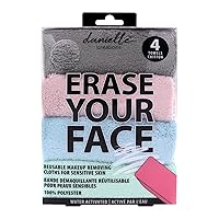 ERASE YOUR FACE Make-up Removing Cloths, By Danielle Enterprises, Pastel, 4 Count