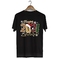 Buffalo Plaid Shirt Womens Mens Happy 2021 Happy New Year Leopard Xmas Ugly Christmas Unisex T-Shirt