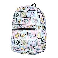 Bioworld Pokemon Backpack Eevee Evolutions Laptop School Travel Backpack Bag, Multicolored