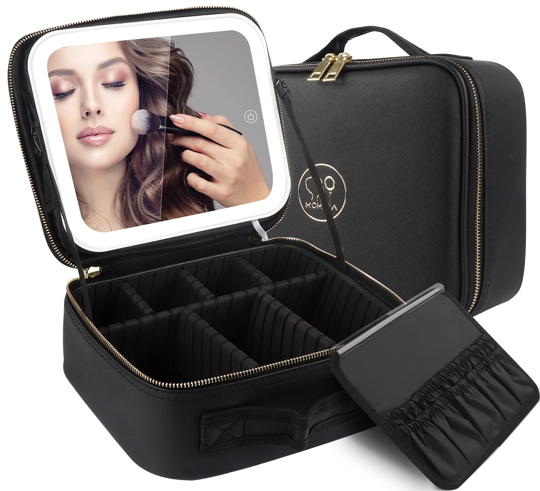 Cosmetic Bag  Cosmetic Make-Up Bag with Small Mirror Adjustable