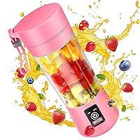Portable Blender, 380ml, Light Pink, Rechargeable, 15,000rpm, Ideal for Smoothies, Milkshakes, Juices