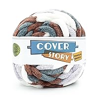 Lion Brand Yarn Cover Story Thick & Quick, Blanket Yarn, Snow Peak, 1 Pack
