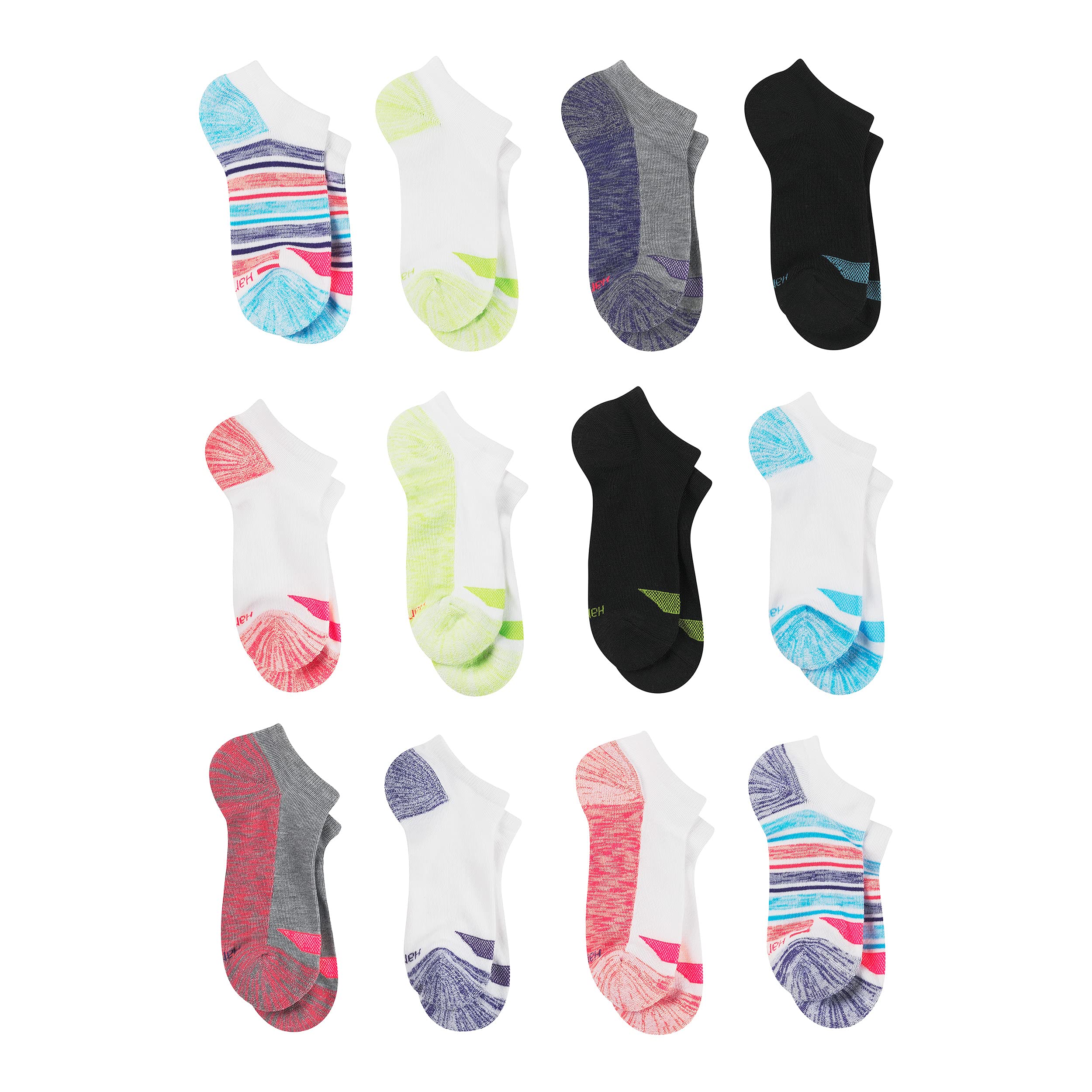 Hanes Girls’ Socks, Ankle and No Show Cool Comfort BreathableSocks, Multi-Packs